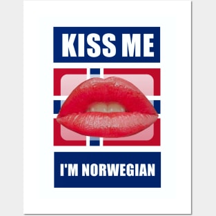 Kiss Me I'm Norwegian Posters and Art